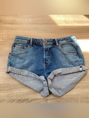 OneTeaspoon Bandits Low-Waist Denim Shorts Blue 27